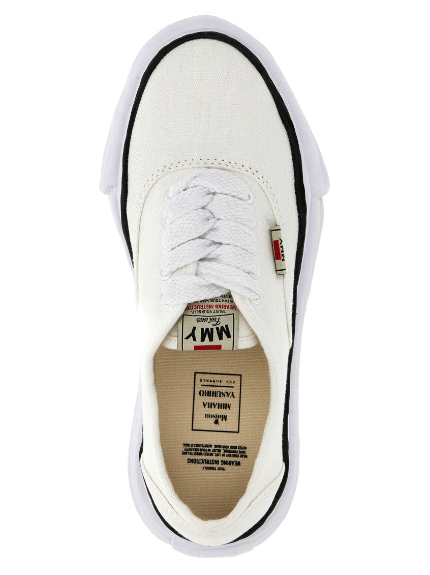 White Solid Lace Up Sneakers 3