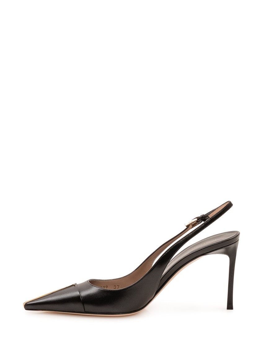 Black Solid Buckle Pumps 2