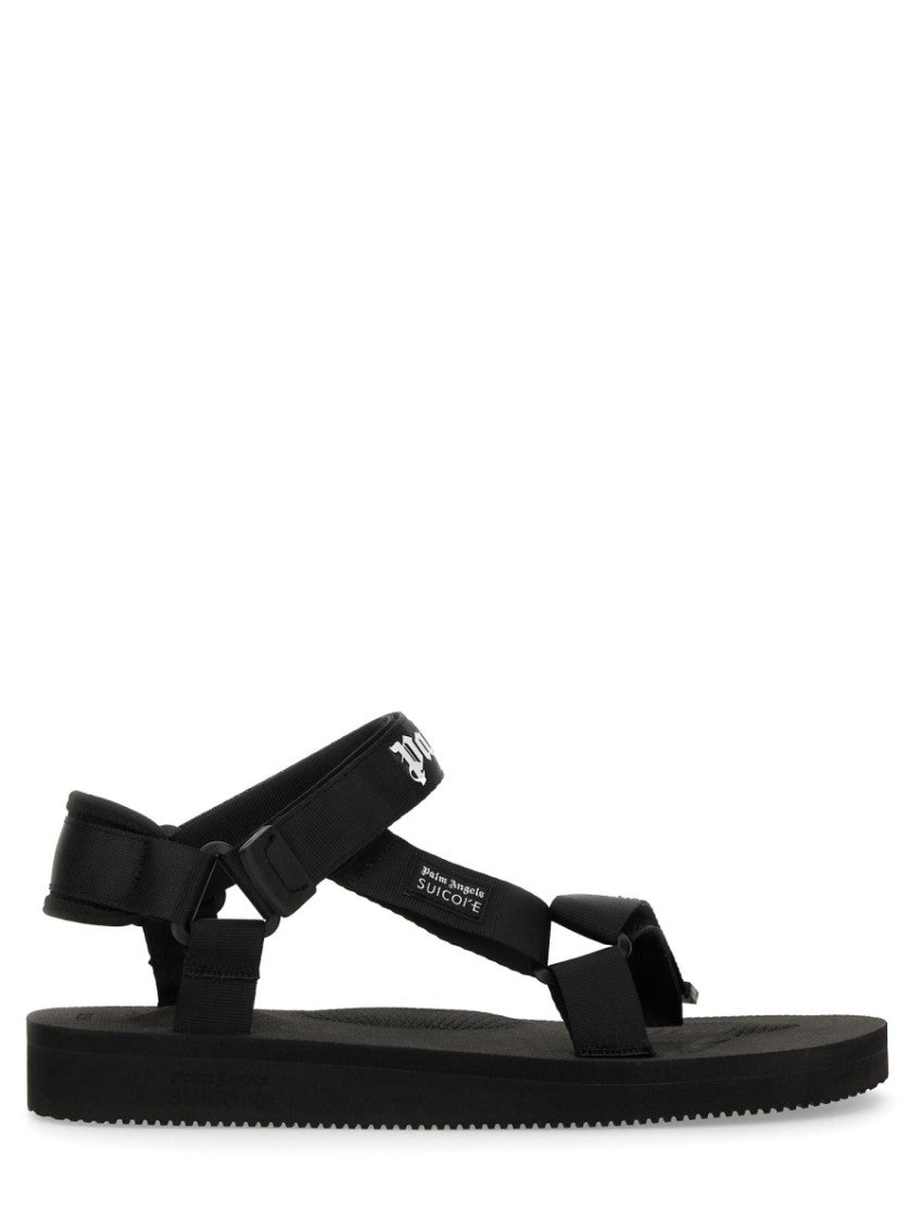 Black Logo Sandals 1