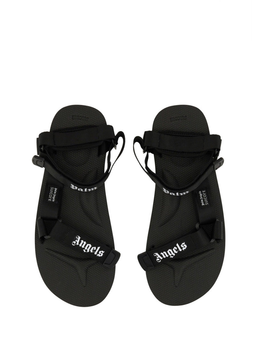 Black Logo Sandals 3