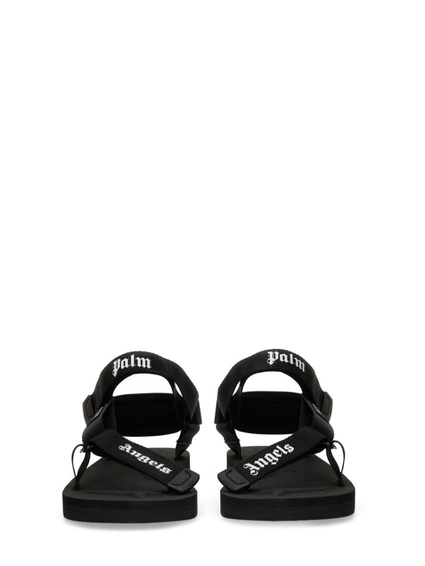 Black Logo Sandals 5
