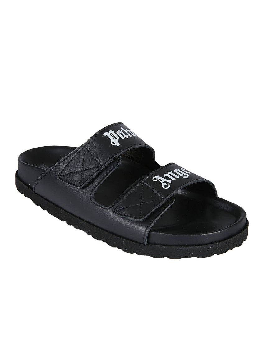 Black Logo Double-Strap Sandals 2