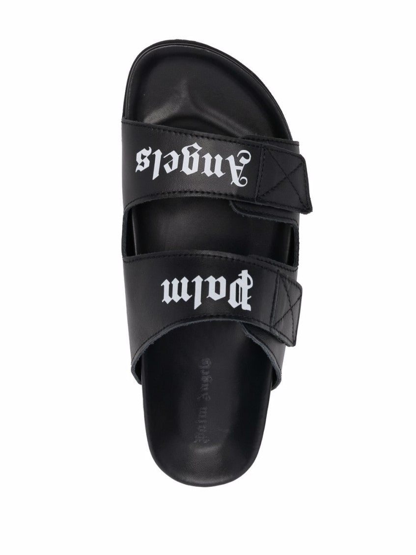 Black Logo Double-Strap Sandals 3