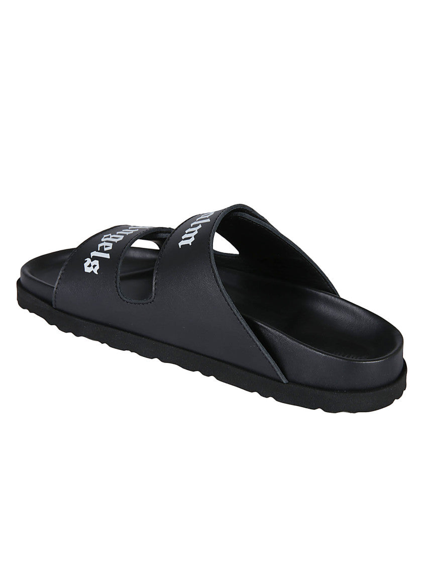 Black Logo Double-Strap Sandals 5