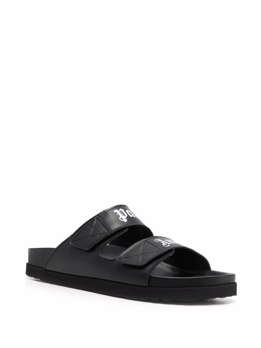 Black Logo Double-Strap Sandals 7