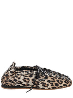 Leopard Print Lace Up Ballet Flats 1