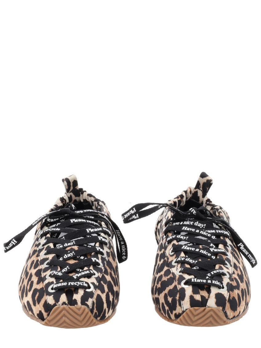 Leopard Print Lace Up Ballet Flats 3
