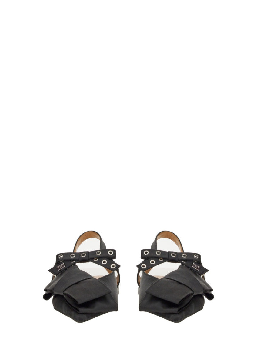 Black Satin Ballet Flats 4