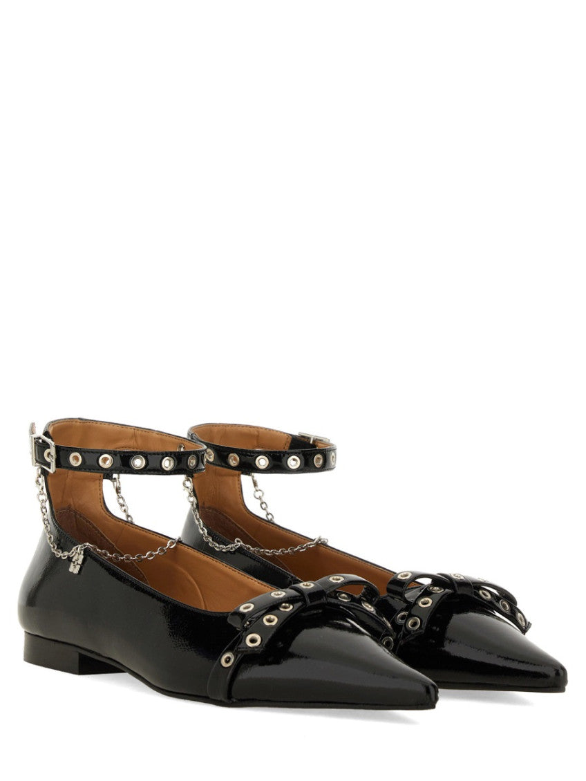 Black Ankle Strap Ballet Flats 2