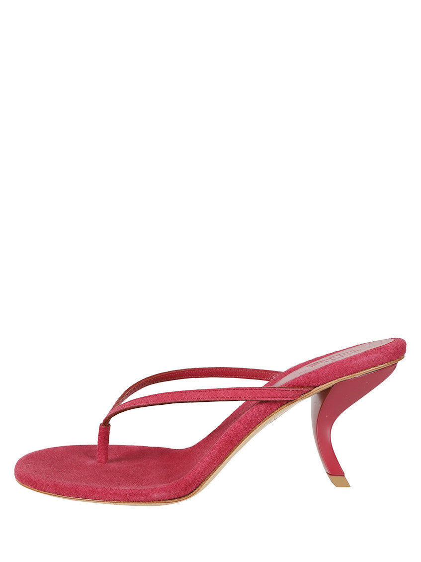 Red Solid Sandals 2