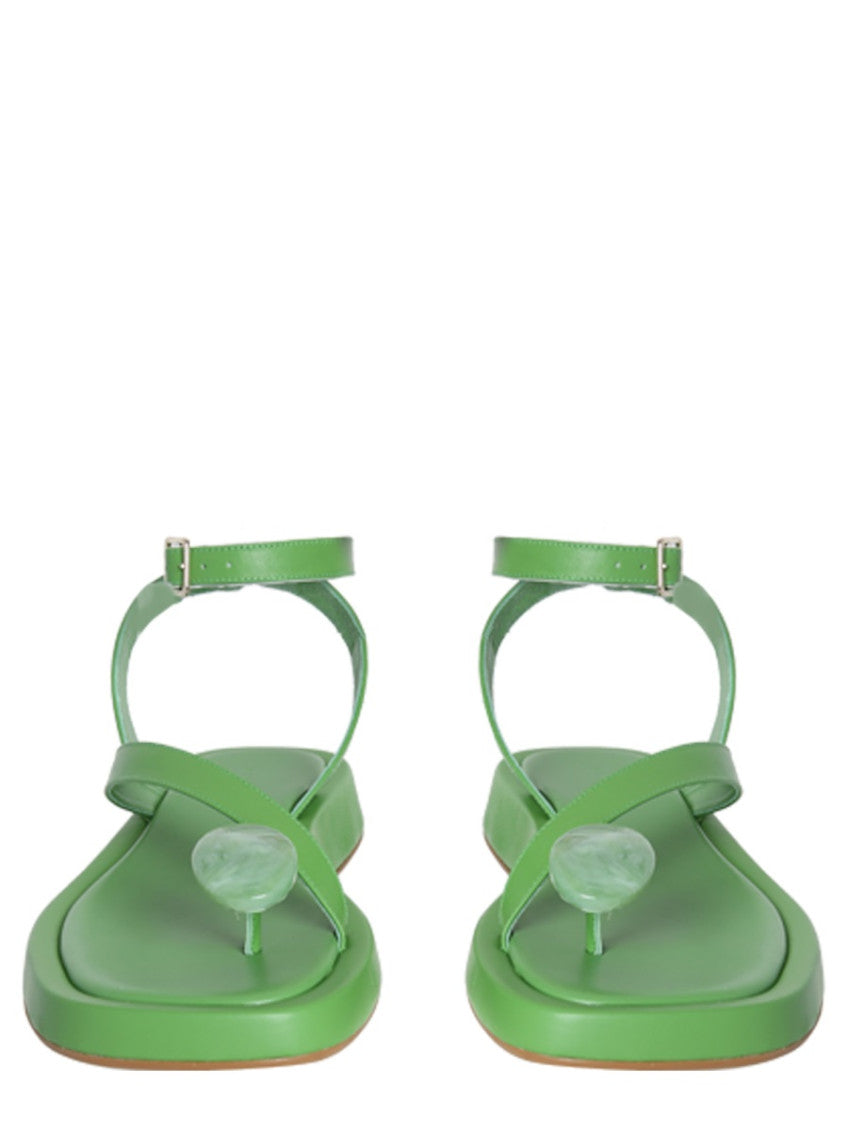 Green Solid Sandals 2