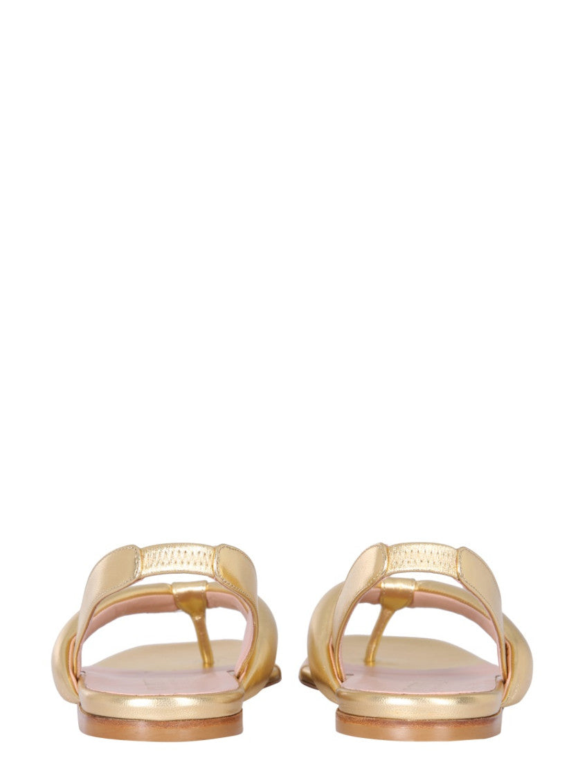 Gold Solid Bora Sandals 4