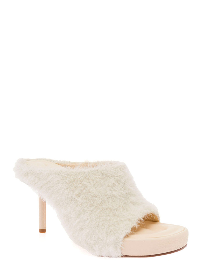 White Solid Slip On Sandals 2