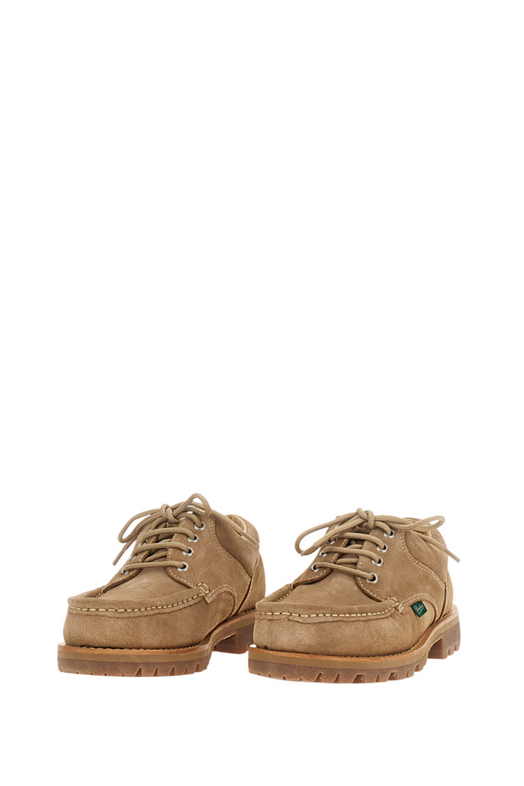 Beige Solid Lace Ups Shoes 2