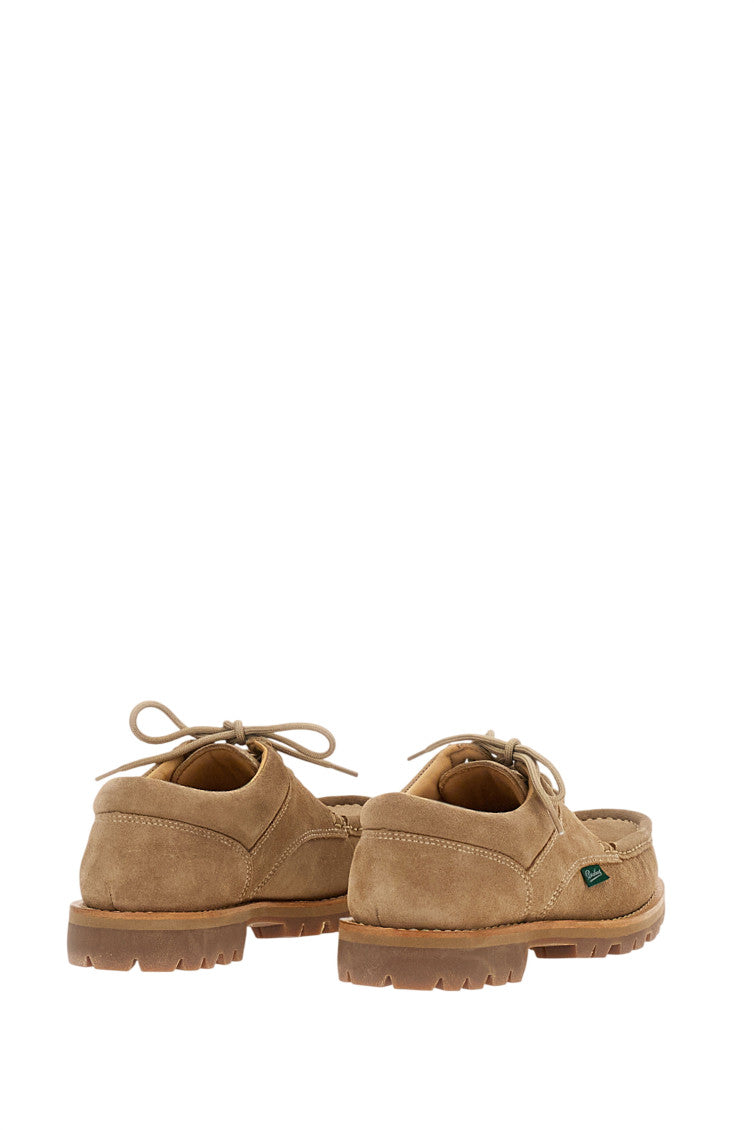 Beige Solid Lace Ups Shoes 3