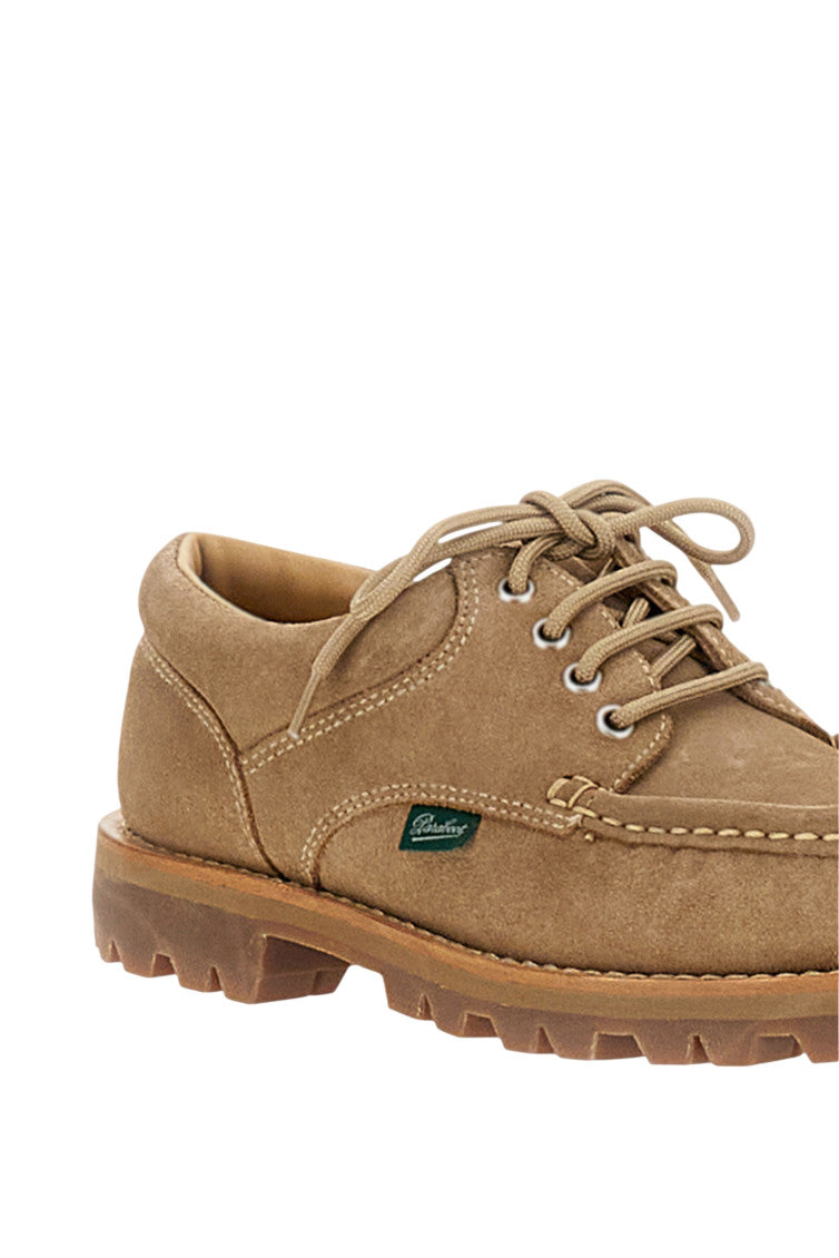 Beige Solid Lace Ups Shoes 4