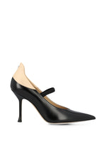 Black Color Block Pumps 1
