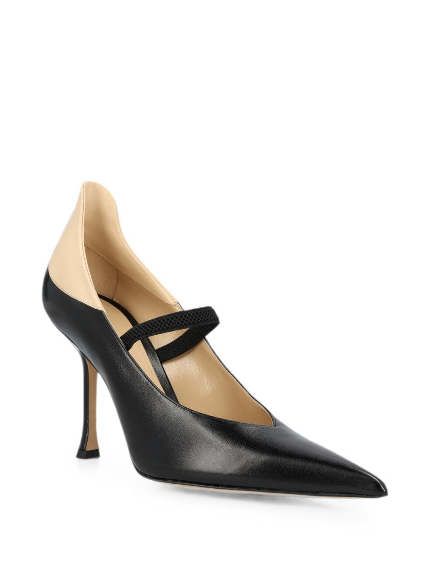 Black Color Block Pumps 2