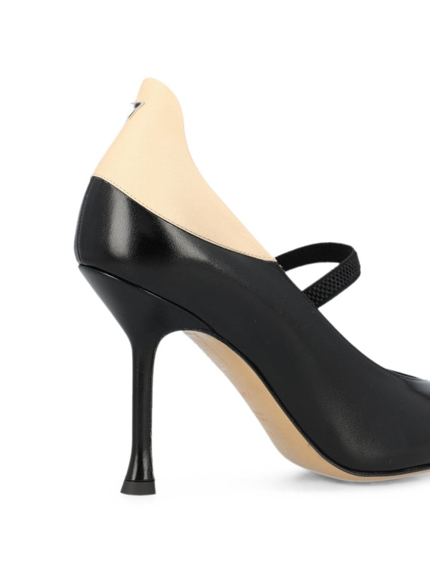 Black Color Block Pumps 3