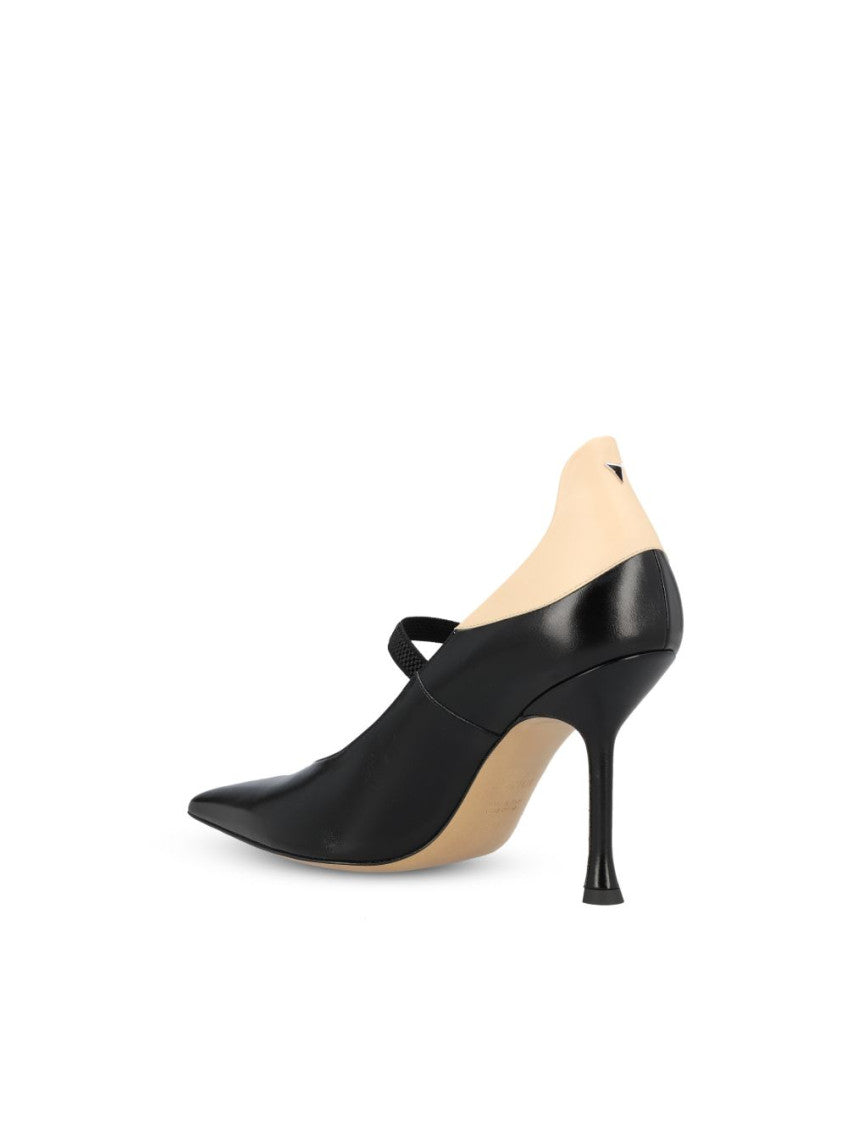 Black Color Block Pumps 4