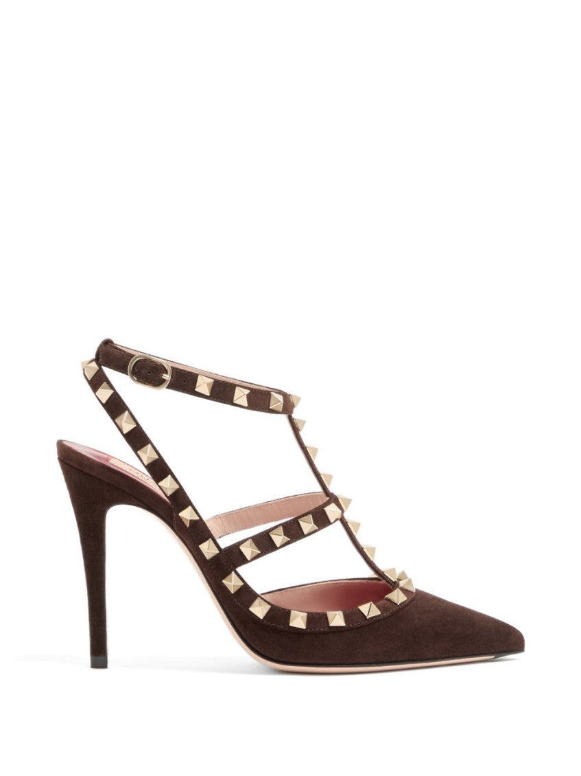 Dark Brown Rockstud Pumps 1
