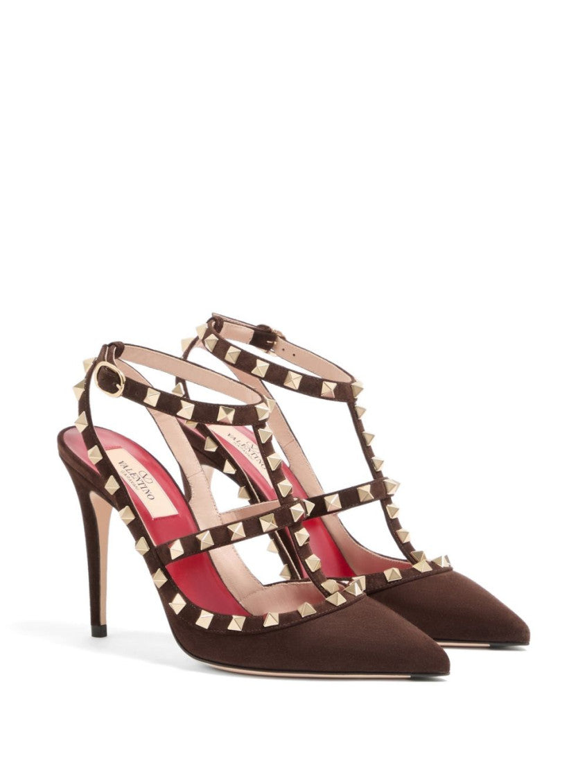 Dark Brown Rockstud Pumps 2