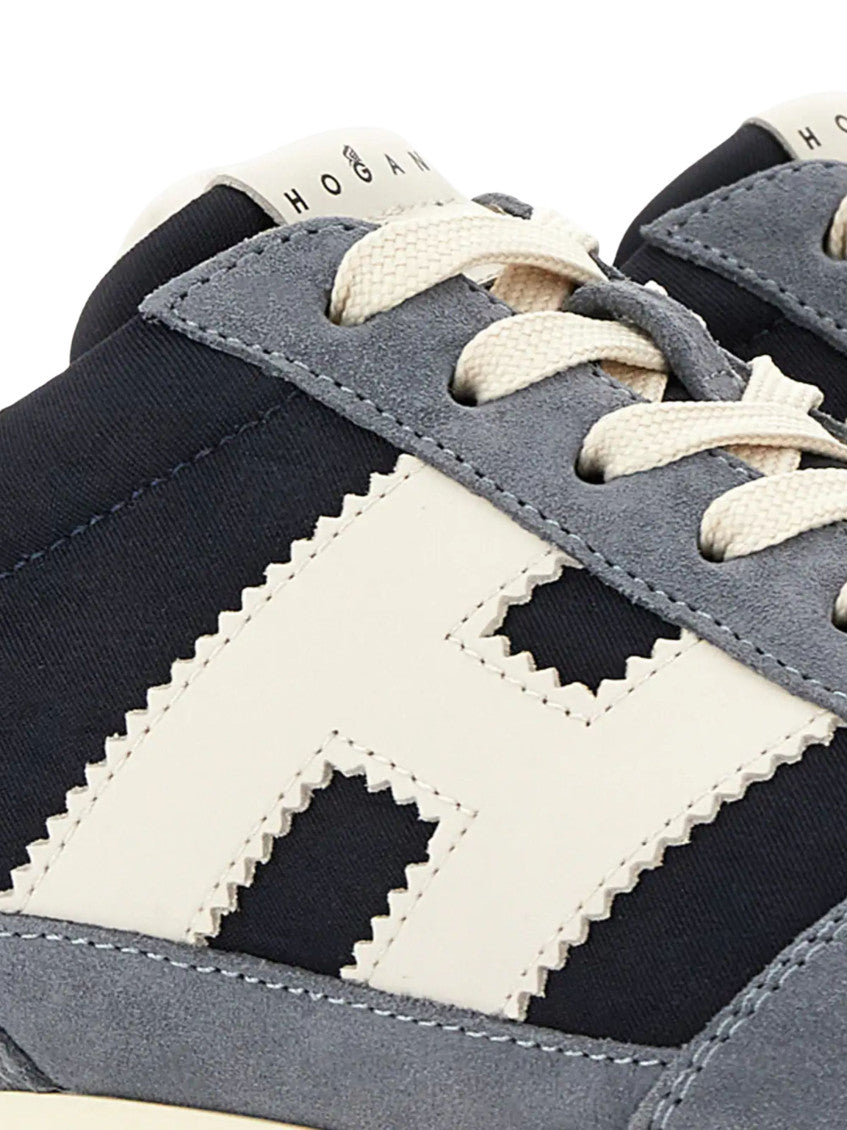 Navy Blue Color Block Sneakers 3