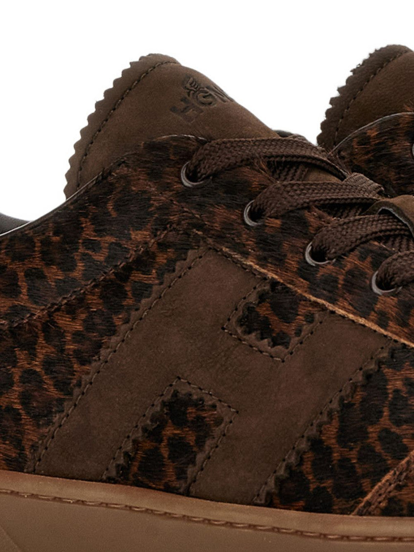 Leopard Print Lace Up Sneakers 4