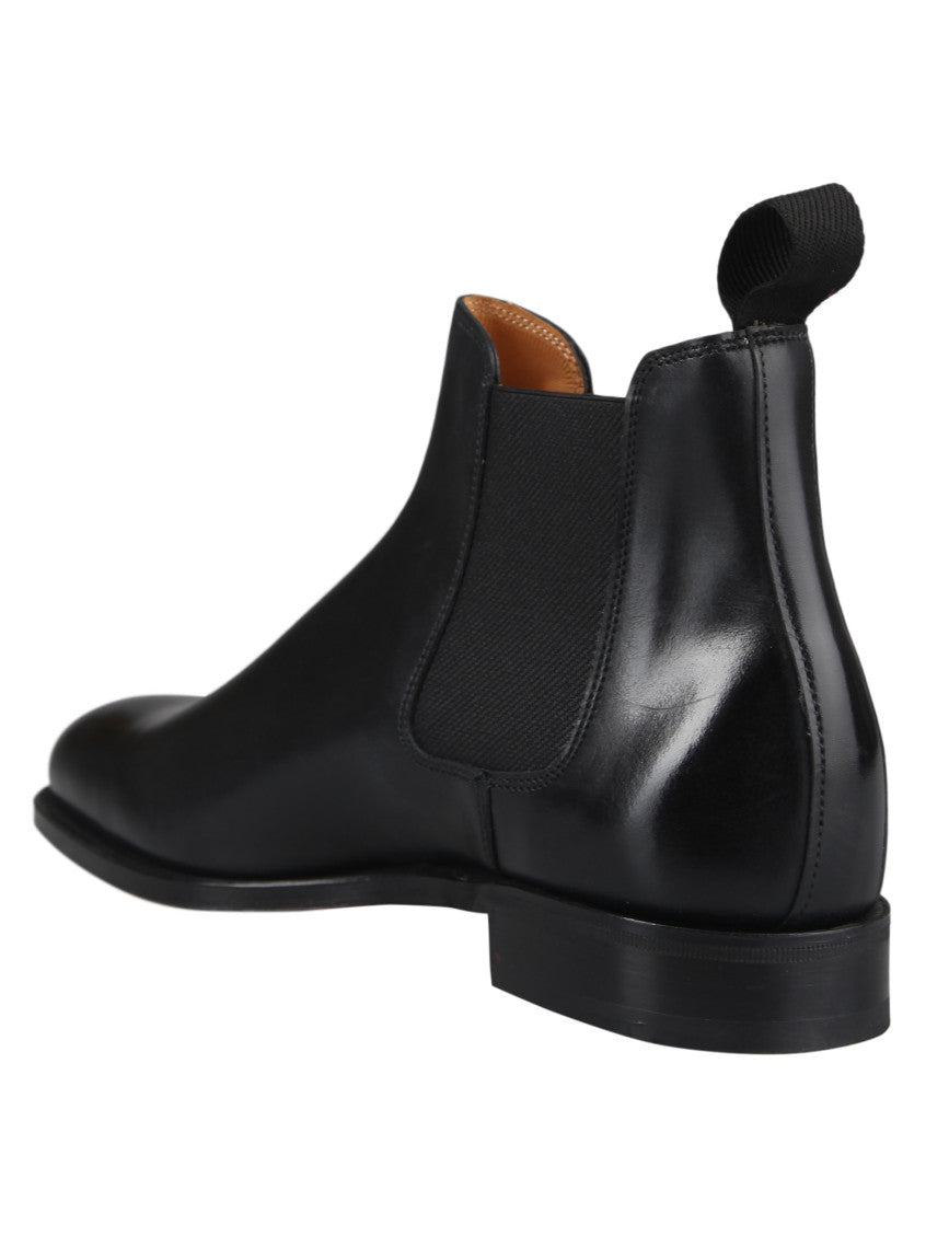Black Leather Slip On Boots 2