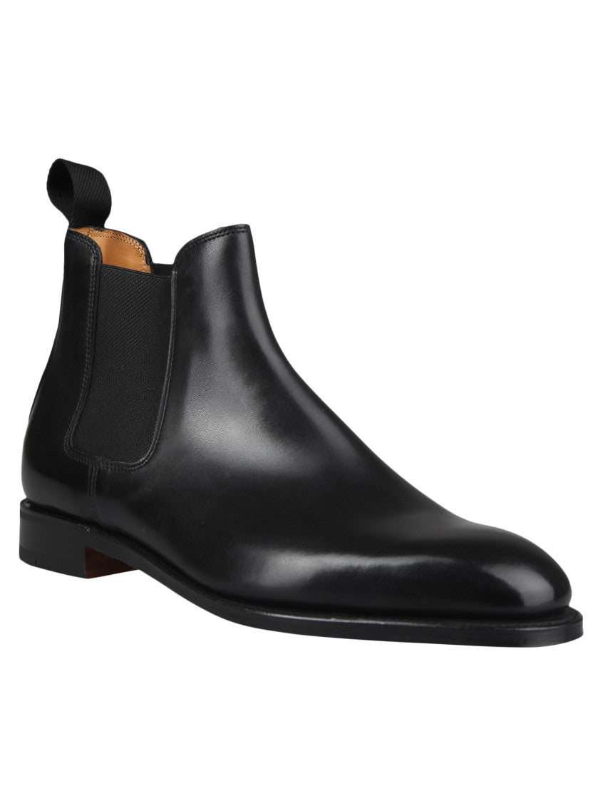 Black Leather Slip On Boots 3