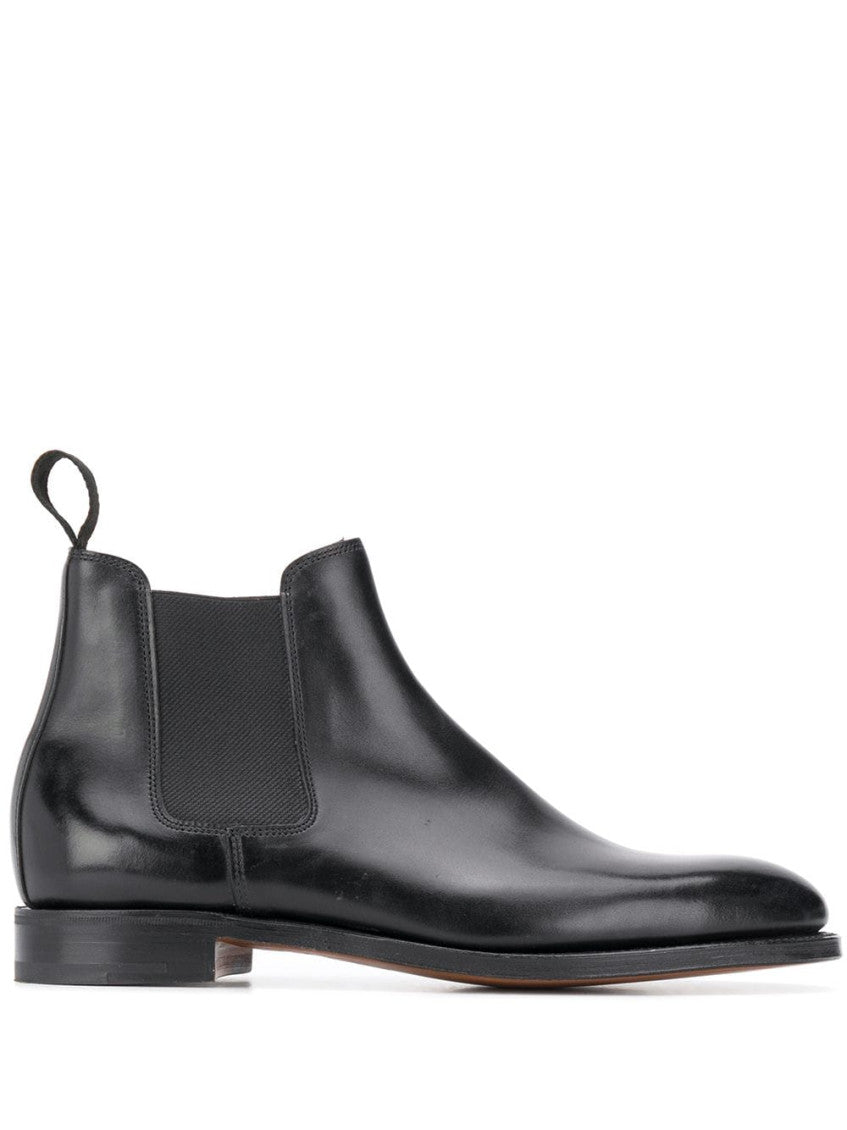 Black Leather Slip On Boots 4