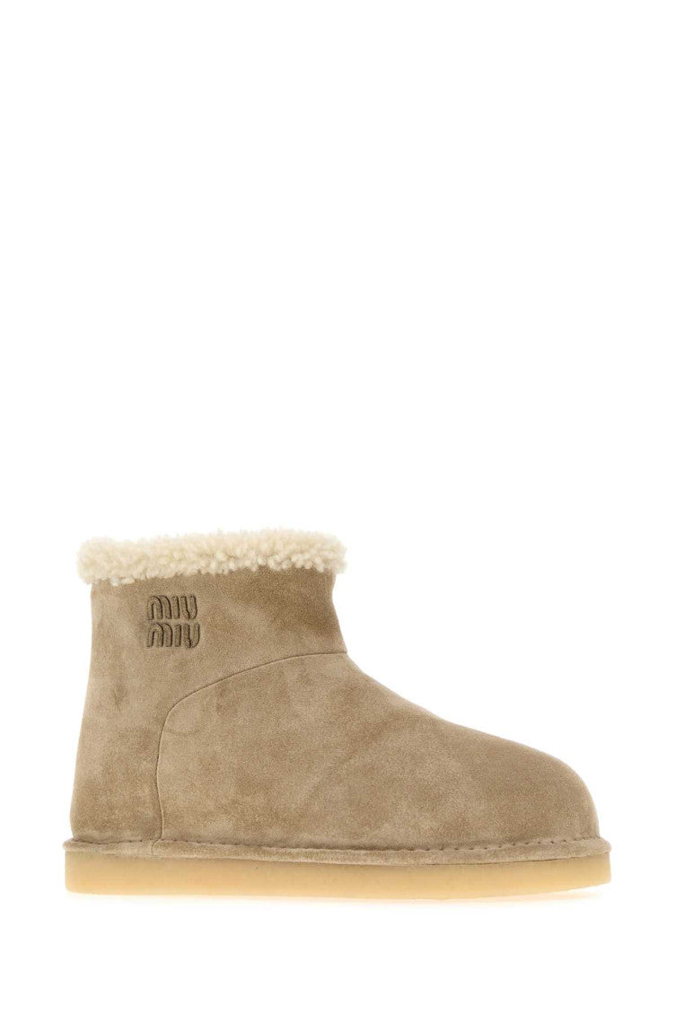 Beige Suede Ankle Boots 2