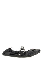 Black Leather Ballet Flats 1