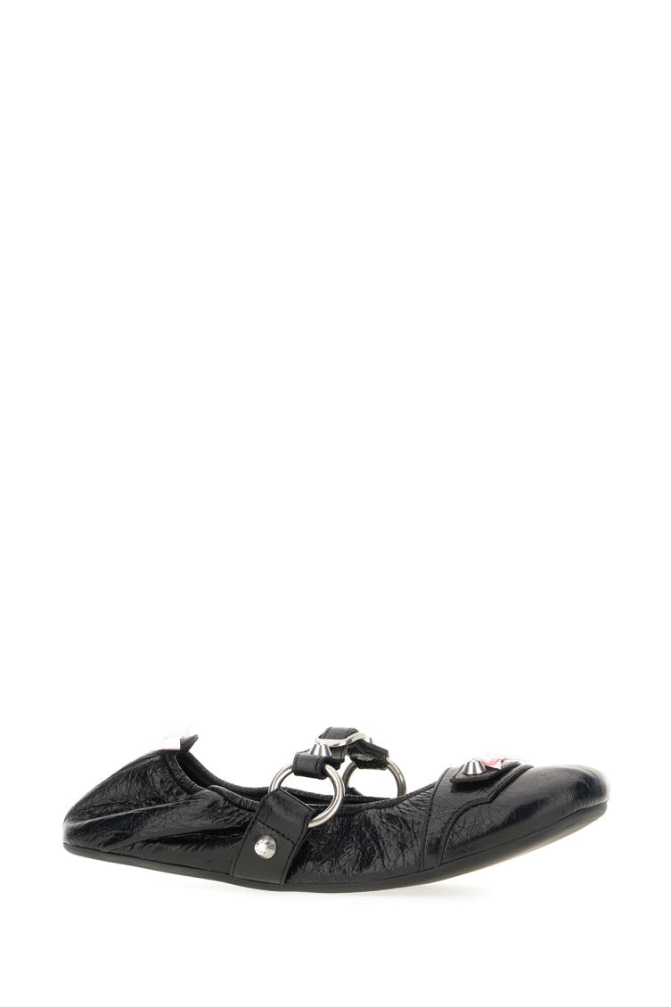 Black Leather Ballet Flats 2