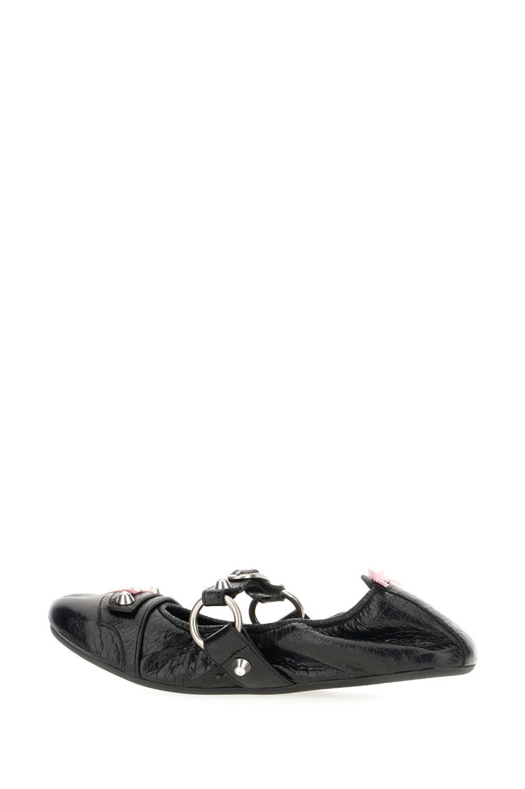 Black Leather Ballet Flats 3