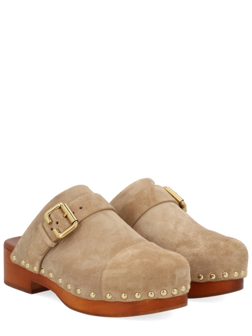 Beige Studded Mules 2