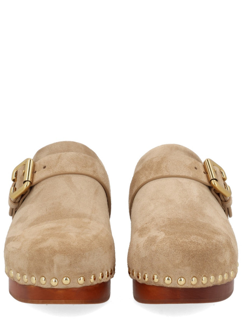 Beige Studded Mules 4