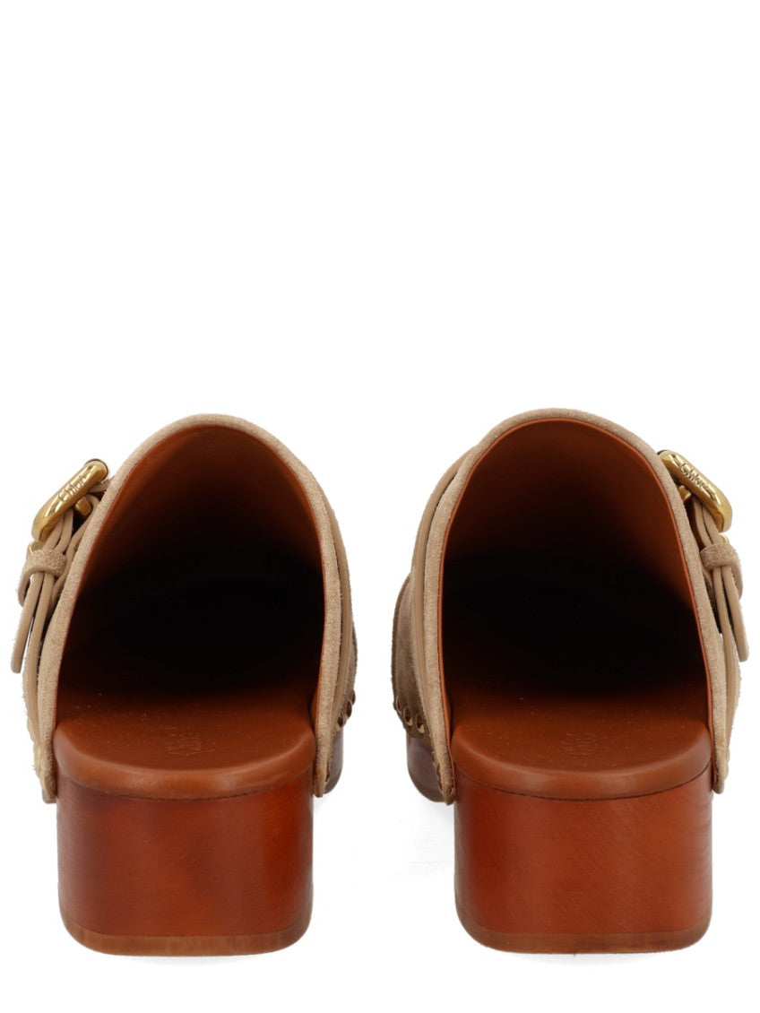 Beige Studded Mules 5