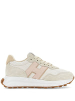 Beige Color Block Sneakers 1