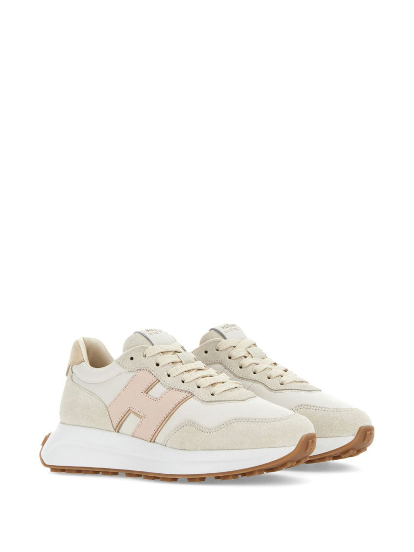 Beige Color Block Sneakers 2