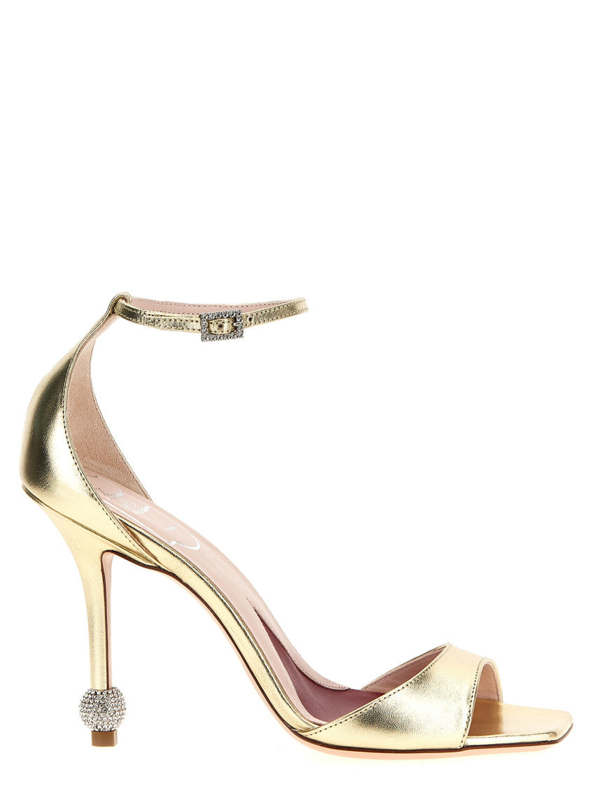 Golden Open Toe Heels 1