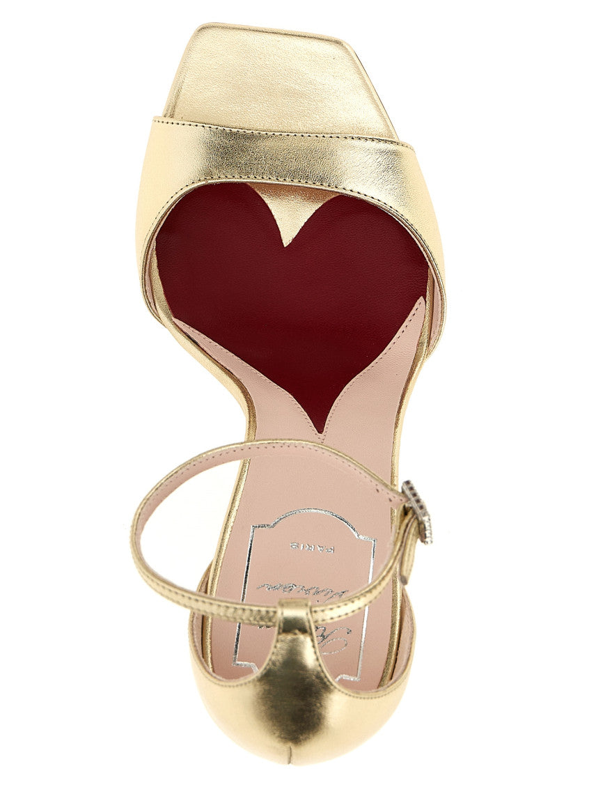 Golden Open Toe Heels 4