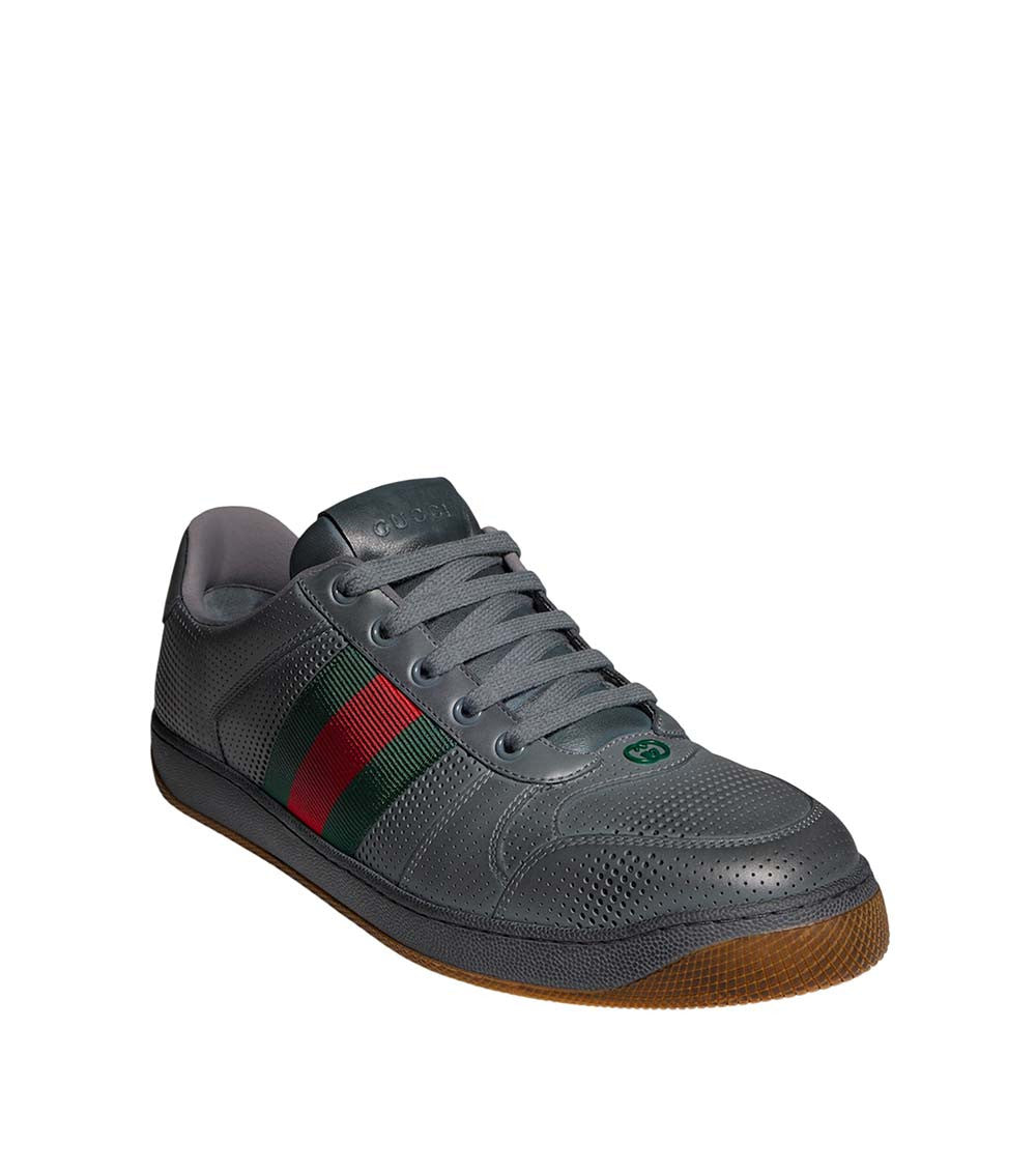 Grey Striped Screener Sneakers 2