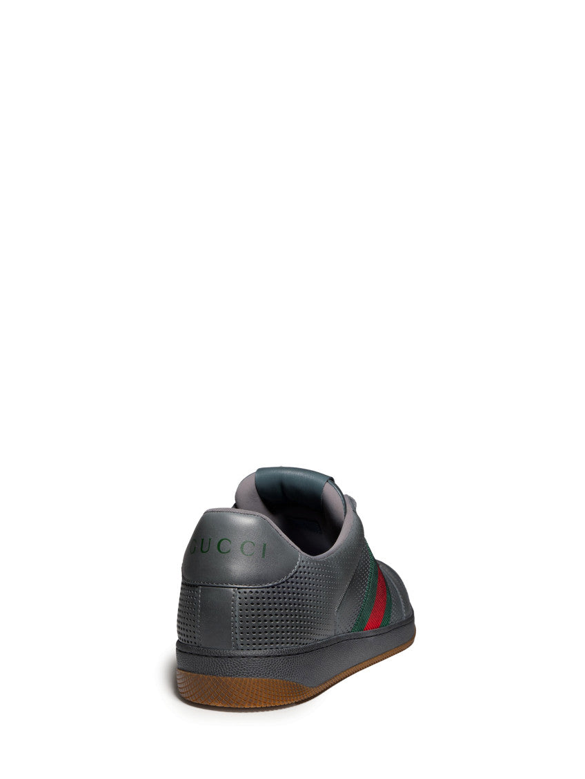 Grey Striped Screener Sneakers 3