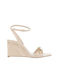 Off White Ankle-strap Leather Wedges 1
