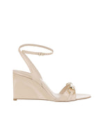 Off White Ankle-strap Leather Wedges 1