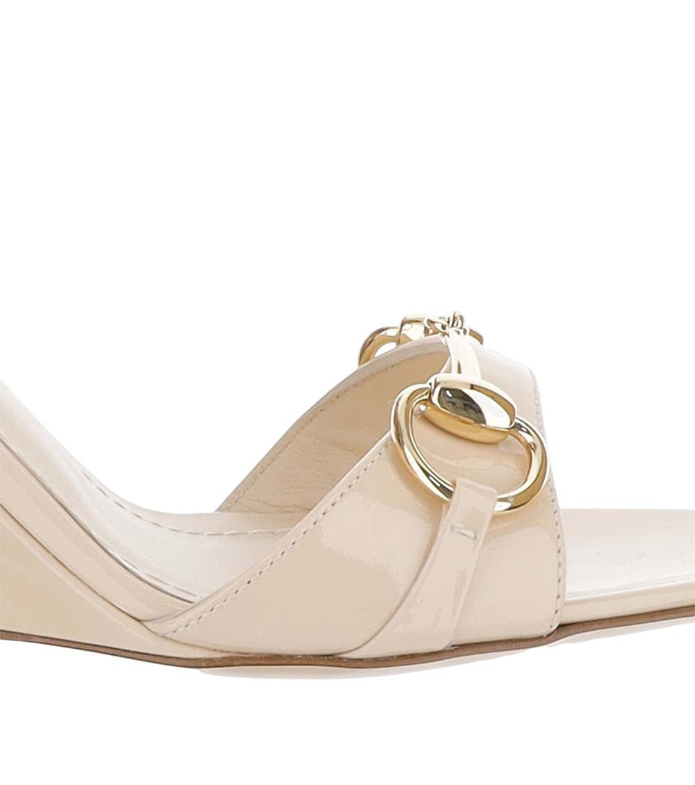 Off White Ankle-strap Leather Wedges 4