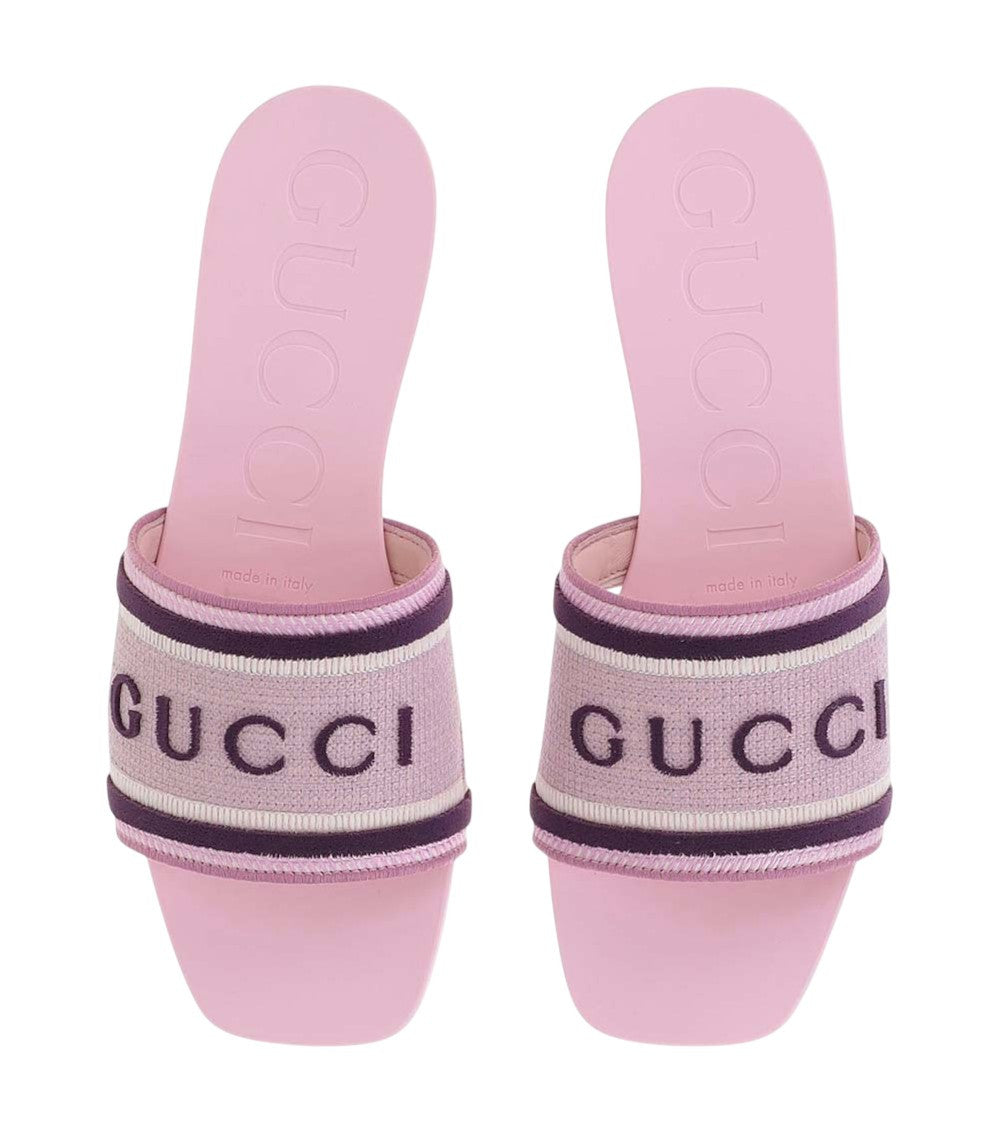 Pink Logo GG Sandals 3