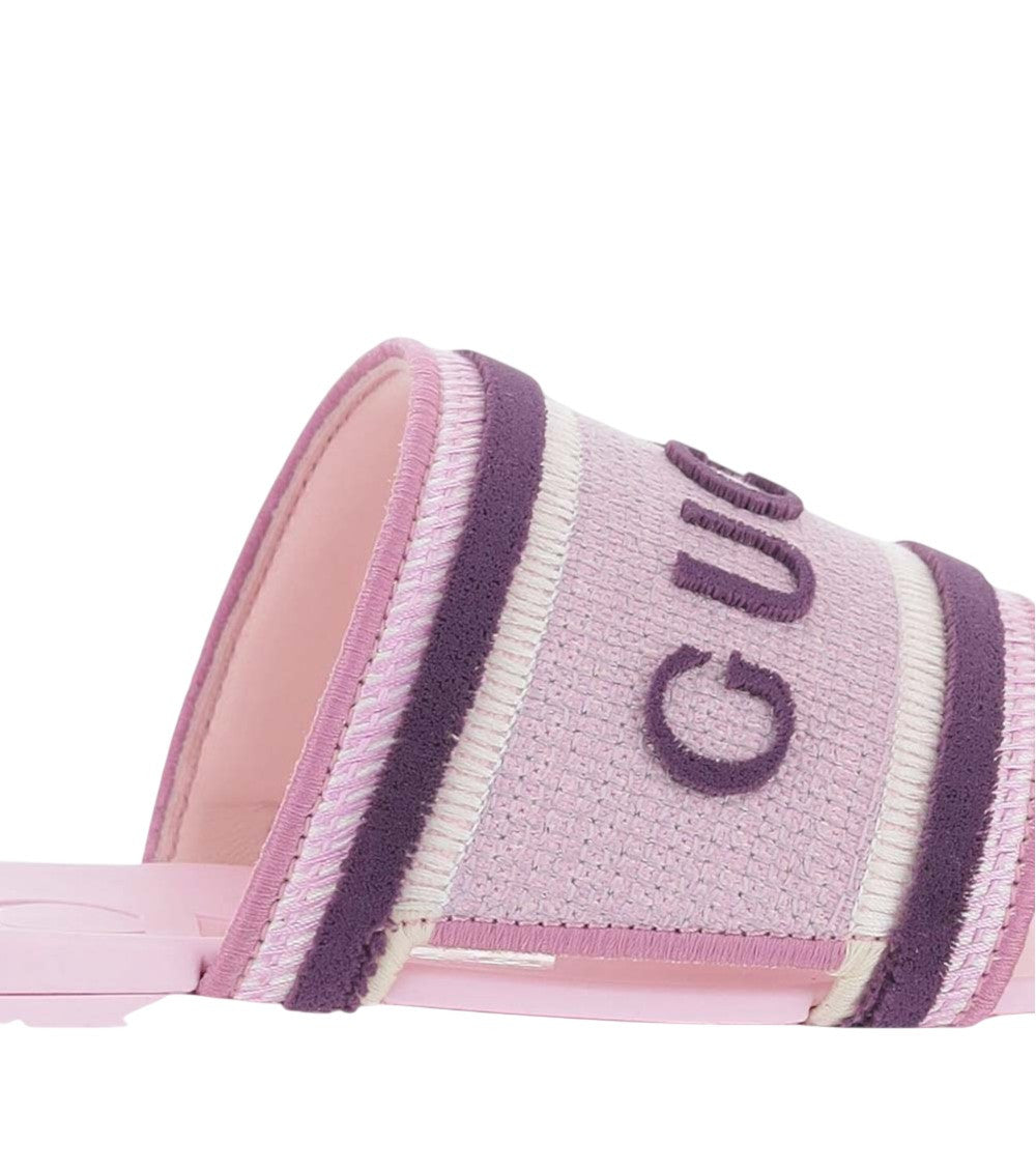 Pink Logo GG Sandals 5