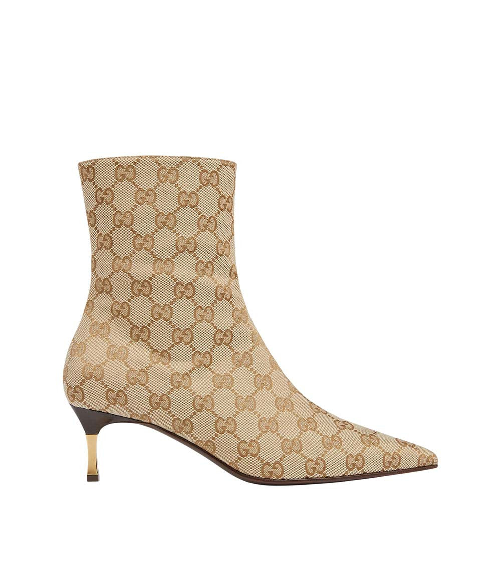 Beige Logo Bombshell Ankle Boots 1